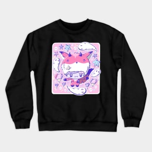 Cute zombie devil fox bubble head cutie Crewneck Sweatshirt